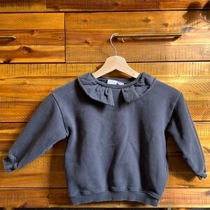 Zara Girls Ruffled Collar Sweatshirt
